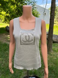 Chanel Silver/grey Sleeveless Tank Top Size 44