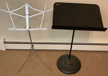 2 Vintage Music Stands, Industrial Black Metal Stand & The Hamilton