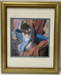 Small Framed Print - Edgar Degas Female Nude After The Bath - Gold Frame 13 Inch X 16 Inch - 8.5 Square Image