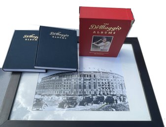 Old Framed Photo Of Yankee Stadium - The DiMaggio Albums By Joe DiMaggio (Hardcover) 2 Volumes