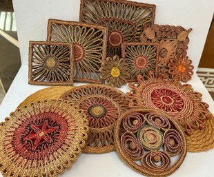 Large Group O Woven Hot Plates / Coasters