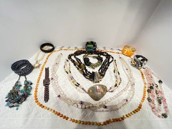 Lot #11 Costume Jewelry With Some Sterling Mixed In The Jewelry
