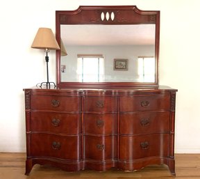 French Provincial 9 Drawer Dresser And Mirror