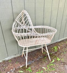 Vintage Wicker Bassinet Or Flower Display