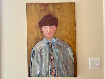 Large Pop Style Acrylic On Canvas Portrait