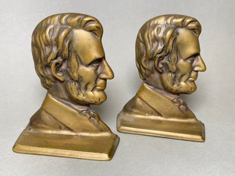 Brass Abraham Lincoln Book Ends