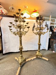 Pair Of Very Large Ornate Matching  Candelabras