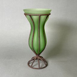 Gorgeous Vintage Metal & Glass Zodax Vase