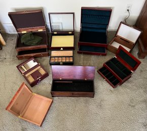 Large Group Of Jewelry & Silverware Boxes