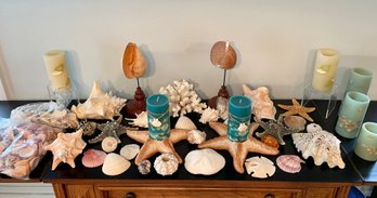 Shells, Starfish, Coral & Shell Decorated Candles