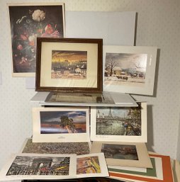 Collection Of Prints Framed, Un Framed & Mattings