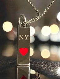 TIFFANY & Co NY Red Enamel Heart Necklace