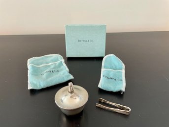 Tiffany & Co Sterling Miniature Sugar Bowl & Tongs