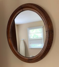 Wood Framed Oval Wall Mirror