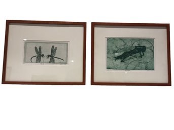 Pair Of Framed Original Etchings