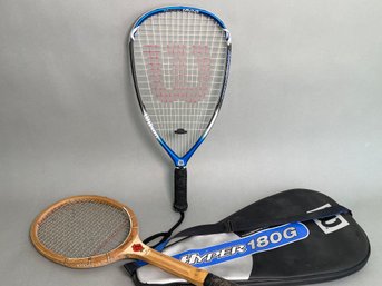 WilsonHyper 180 G Racquet & Vintage Slazenger Racquet