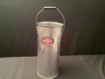 Tall Vintage Behrens High Grade Metalware Bucket. Made In USA.