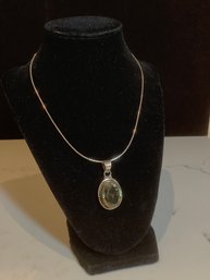 Sterling Necklace With Gemstone Pendant