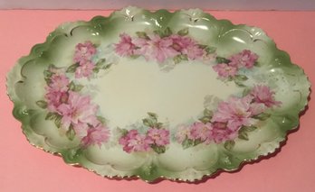 Antique Hand Painted Scalloped Dish, Pretty As The Picture.