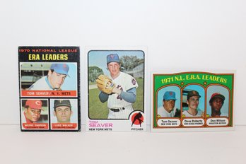 3 Tom Seaver Cards 1970s - 2 Nolan Ryan Cards
