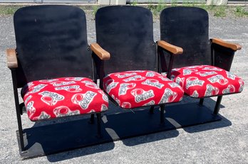 3. Vintage Movie Theater Seats With Coca Cola Upholstery