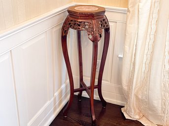 Chinese Carved Marble Top  Stand