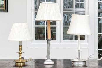 Collection Of Three Mixed Media Table Lamps