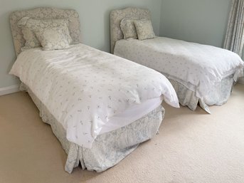 Pair Of Upholstered Twin Beds