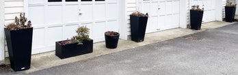Collection Of 6 Veradek Black Resin Planters