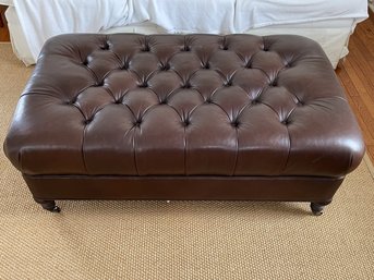 Leather Ottoman With Tufted Top