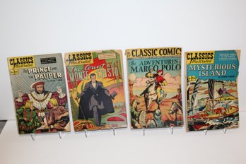 1940s-1950s 4 Classics Illustrated & 1 Classic Comics