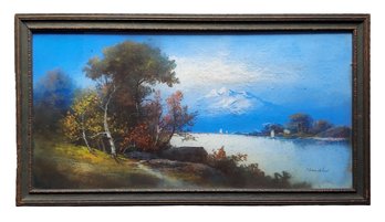 Listed Artist William Henry Chandler (1854-1928) Antique Hudson River School Landscape Pastel Painting