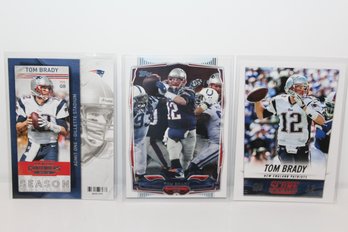 3 Tom Brady Cards 2013-2014 - Panini & Topps