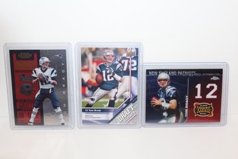 3 Card Tom Brady Group - 2008, 2009, 2012 - Panini - Topps - Upper Deck