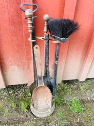 Antique Fireplace Tools And Stand