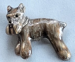 Fabulous Schnauzer Terrier Dog Enameled Brooch