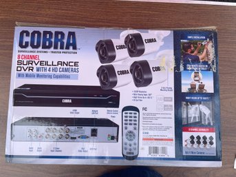 Cobra 8 Channel Surveillance System With DVR And 4 HD Cameras * New In Box