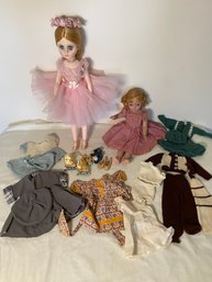 2 Toy Dolls With Handmade Knitted Clothes Elise Ballerina By Madame Alexander NYC