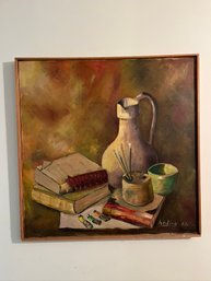 Signed Original Art Oil On Canvas, Still Life