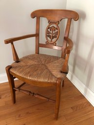 Beautiful High End French Provincial Style Open Back Carved Arm Chair