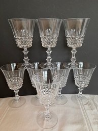Set Of 8 Cristal D'Arques-Durand TUILLERIES VILLANDRY 6-1/8' Water Goblets