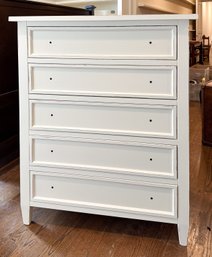 Crate & Barrel (5) Drawer White Wood Dresser