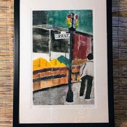 Chinatown Market Painting Signed And Dated V.Troth '97