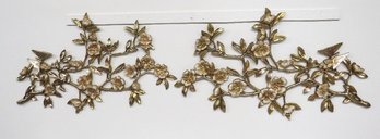 Pair Of Syroco C.1964 Dogwood Decorative Wall Hangings