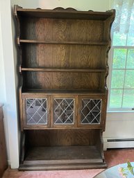 Vintage Hutch With Tudor Style Glass Doors