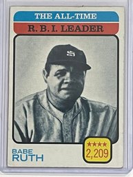 1973 Topps All Time R.b.i. Leader Babe Ruth Card #474