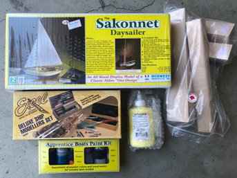 Sakonnet Daysailer Wood Boat Model Kit By Midwest Plus Paints And Tools