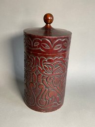 A Wood Carved Lidded Container