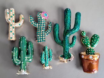 Fabulous Lot Of Cacti Brooches