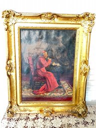 Oil On Canvas Of A Pope Or Cardinal, Signed MEC